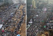 尹锡悦获释第二天，韩国大批民众在首尔市中心集会，组织方预计10万人参加