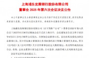 浦发银行：选举谢伟为副董事长