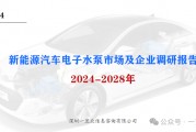 2024-2028年新能源汽车电子水泵市场及企业调研报告